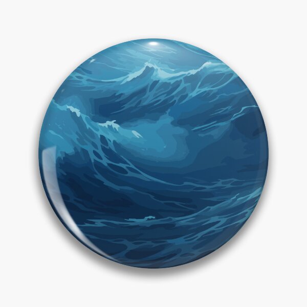 Item preview, The Might Blue Ocean Waves designed and sold by Vector Scout Lab.