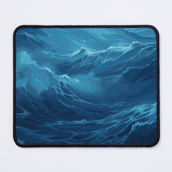 Item preview, The Might Blue Ocean Waves designed and sold by Vector Scout Lab.