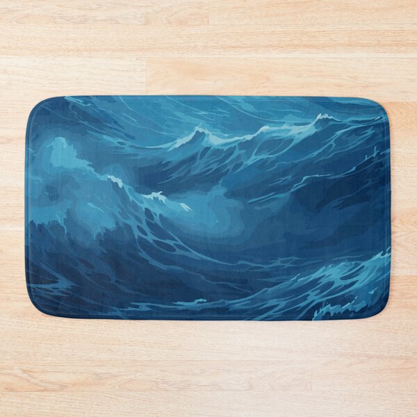 Item preview, The Might Blue Ocean Waves designed and sold by Vector Scout Lab.