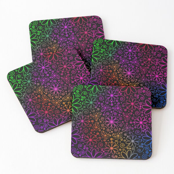 Artikelvorschau, Flowers Rainbow Scratch Paper entworfen und verkauft von Drawn to the Coasts.