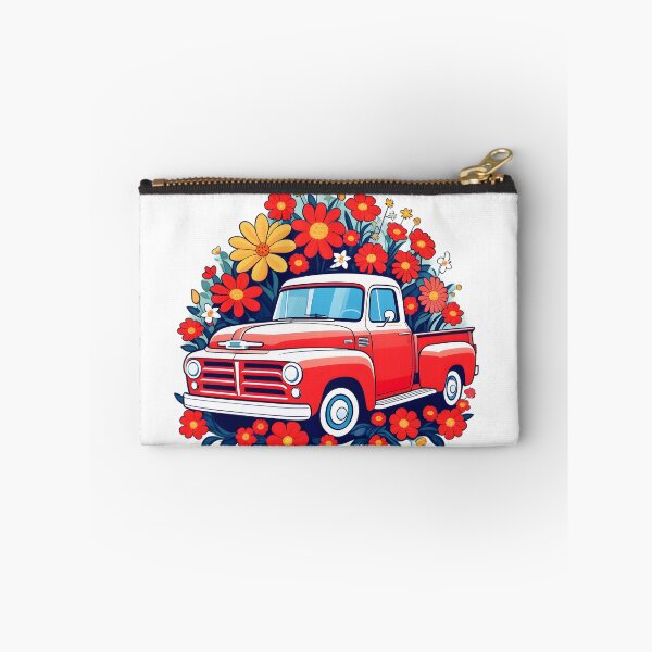 Item preview, Red flower truck designed and sold by Cardsurveyors.