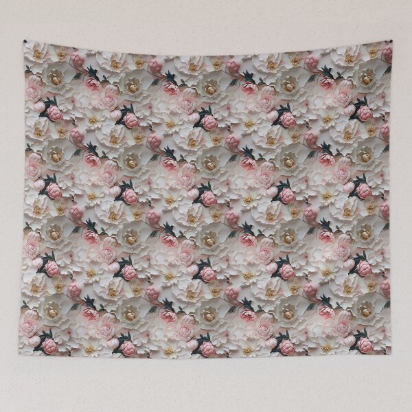 Item preview, Peony Tile 03: Ruffled Symphony in Blush and Blossom, Rose-Kissed Dreams on Leafy Thrones designed and sold by TheBrainArt.