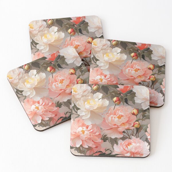 Item preview, Peony Tile 05: Ruffled Symphony in Blush and Blossom, Rose-Kissed Dreams on Leafy Thrones designed and sold by TheBrainArt.