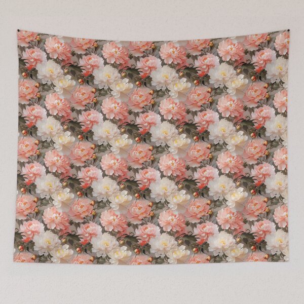 Item preview, Peony Tile 05: Ruffled Symphony in Blush and Blossom, Rose-Kissed Dreams on Leafy Thrones designed and sold by TheBrainArt.