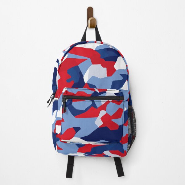 Aperçu de l'œuvre Motif camouflage rouge, blanc et bleu créée et vendue par TheCamoShop.