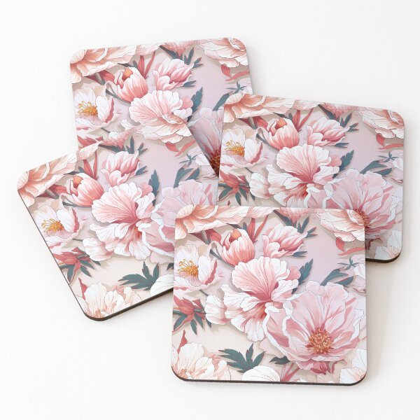 Item preview, Peony Tile 06: Ruffled Symphony in Blush and Blossom, Rose-Kissed Dreams on Leafy Thrones designed and sold by TheBrainArt.