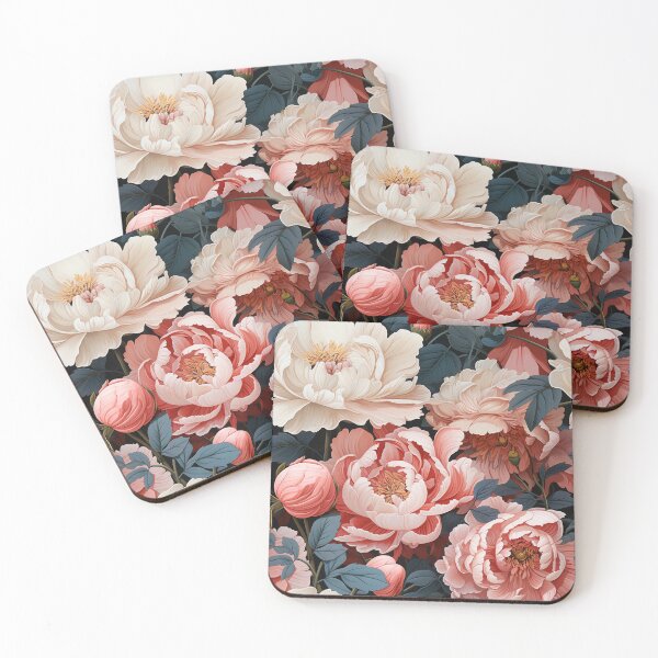 Item preview, Peony Tile 08: Ruffled Symphony in Blush and Blossom, Rose-Kissed Dreams on Leafy Thrones designed and sold by TheBrainArt.