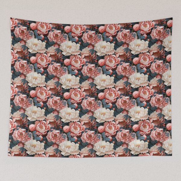 Item preview, Peony Tile 08: Ruffled Symphony in Blush and Blossom, Rose-Kissed Dreams on Leafy Thrones designed and sold by TheBrainArt.