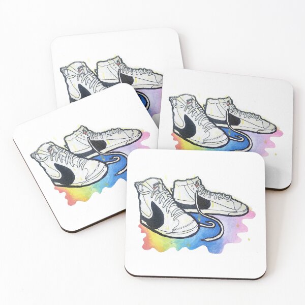 Item preview, Blazer 77 Jumbo melted rainbow rain - traditional painting - sneaker art designed and sold by Dopamine Dumpster.