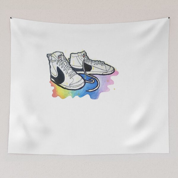 Item preview, Blazer 77 Jumbo melted rainbow rain - traditional painting - sneaker art designed and sold by Dopamine Dumpster.