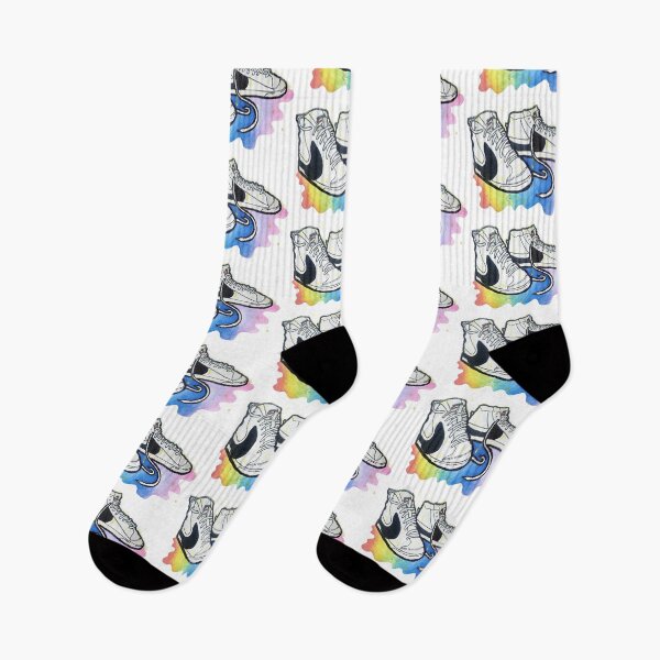 Item preview, Blazer 77 Jumbo melted rainbow rain - traditional painting - sneaker art designed and sold by Dopamine Dumpster.