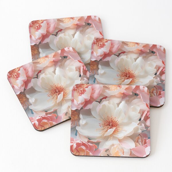 Item preview, Peony Tile 09: Ruffled Symphony in Blush and Blossom, Rose-Kissed Dreams on Leafy Thrones designed and sold by TheBrainArt.