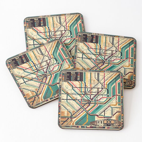 Item preview, Retro-Modern New York Subway Map designed and sold by FIYARO.