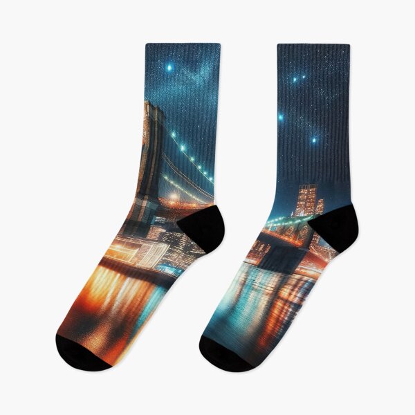 Item preview, Starlit Brooklyn Bridge Nightscape designed and sold by FIYARO.