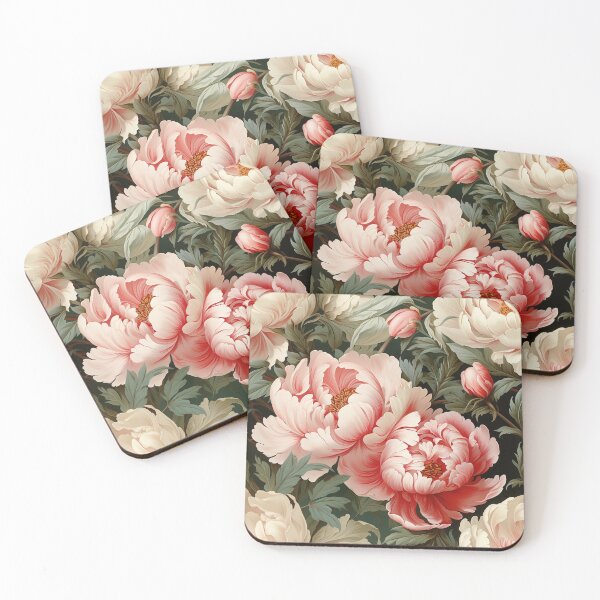 Item preview, Peony Tile 10: Ruffled Symphony in Blush and Blossom, Rose-Kissed Dreams on Leafy Thrones designed and sold by TheBrainArt.