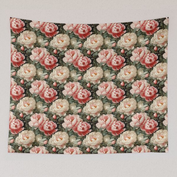 Item preview, Peony Tile 10: Ruffled Symphony in Blush and Blossom, Rose-Kissed Dreams on Leafy Thrones designed and sold by TheBrainArt.