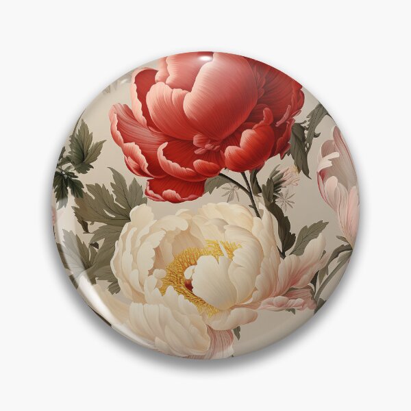 Item preview, Peony Tile 11: Ruffled Symphony in Blush and Blossom, Rose-Kissed Dreams on Leafy Thrones designed and sold by TheBrainArt.