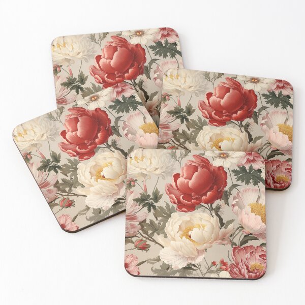 Item preview, Peony Tile 11: Ruffled Symphony in Blush and Blossom, Rose-Kissed Dreams on Leafy Thrones designed and sold by TheBrainArt.