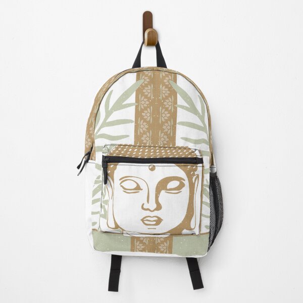 Item preview, Buddha Head Statue with Palm Fronds - Snow, Fawn, Tea, Dove designed and sold by Irene Estelle.