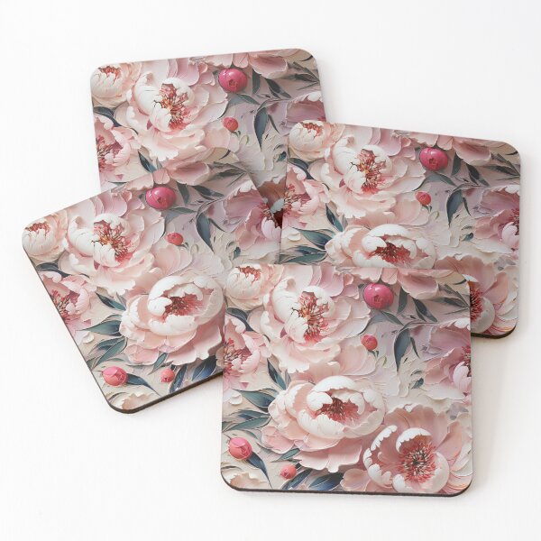 Item preview, Peony Tile 12: Ruffled Symphony in Blush and Blossom, Rose-Kissed Dreams on Leafy Thrones designed and sold by TheBrainArt.