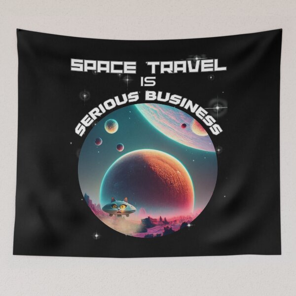 Item preview, SPACE TRAVEL is SERIOUS BUSINESS funny cat lander design designed and sold by Jt41.