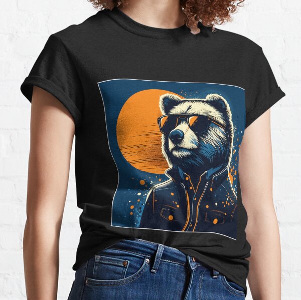 Cool Portrait of Grizzly Bear with Sunglasses  Kids T-Shirt for Sale by  Michael Voyler