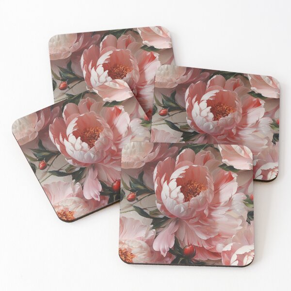 Item preview, Peony Tile 13: Ruffled Symphony in Blush and Blossom, Rose-Kissed Dreams on Leafy Thrones designed and sold by TheBrainArt.