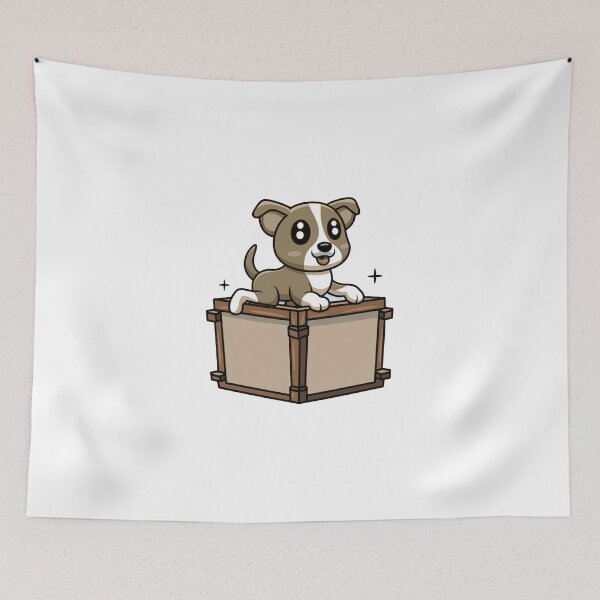 Item preview, Cute Puppy on the Wooden Crate Box designed and sold by vetshop.