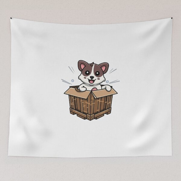 Item preview, Cute Puppy Smile in the Wooden Crate Box designed and sold by vetshop.
