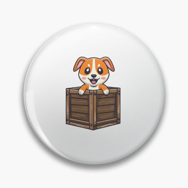 Item preview, Cute Shiba Inu Puppy Smile in a Wooden Crate Box designed and sold by vetshop.