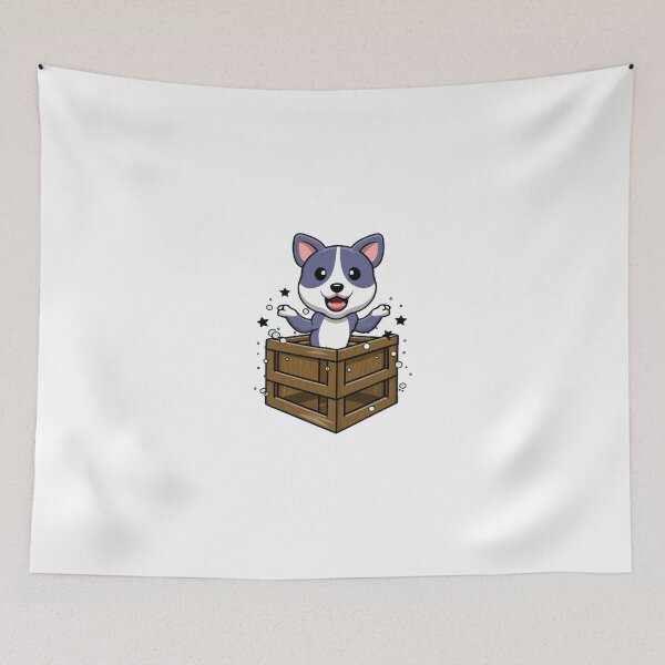 Item preview, Cute Pitbull Puppy Smile in a Wooden Crate Box designed and sold by vetshop.
