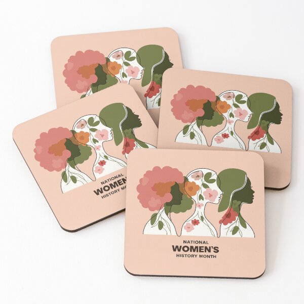 Item preview, National Women's History Month Line Art Floral Silhouette designed and sold by HowToCanadian.