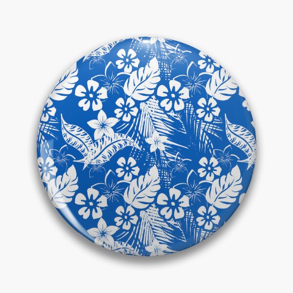 Item preview, Blue and White Tropical Jungle Seamless Pattern designed and sold by Sharon Schwalbe.