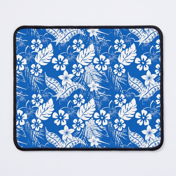 Item preview, Blue and White Tropical Jungle Seamless Pattern designed and sold by Sharon Schwalbe.