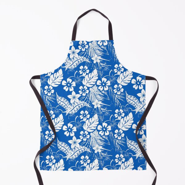 Item preview, Blue and White Tropical Jungle Seamless Pattern designed and sold by Sharon Schwalbe.