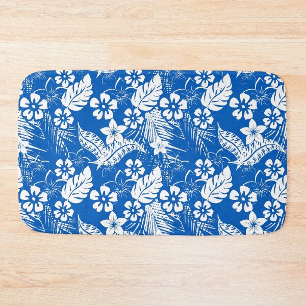 Item preview, Blue and White Tropical Jungle Seamless Pattern designed and sold by Sharon Schwalbe.