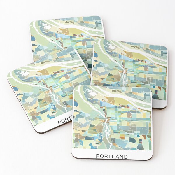 Item preview, Portland Oregon Named City Map - Pastel Color Scheme designed and sold by StylishStacks.