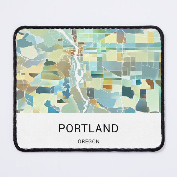 Item preview, Portland Oregon Named City Map - Pastel Color Scheme designed and sold by StylishStacks.