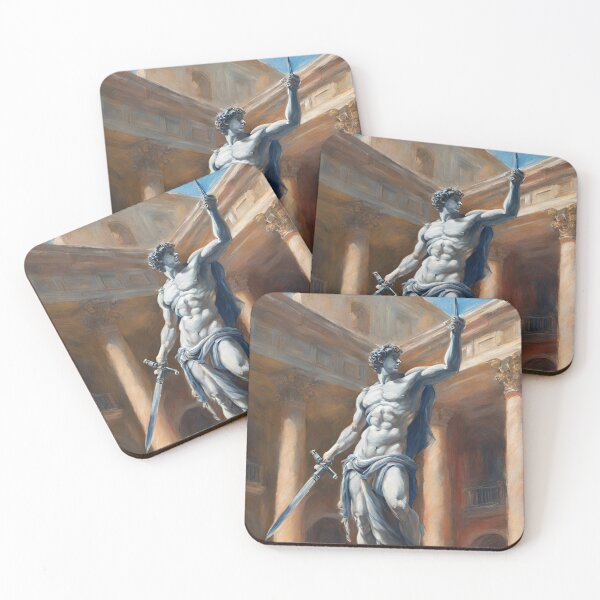 Item preview, Oil Pastel Vintage Painting Of A Roman Emperor Statue designed and sold by Nrunner.