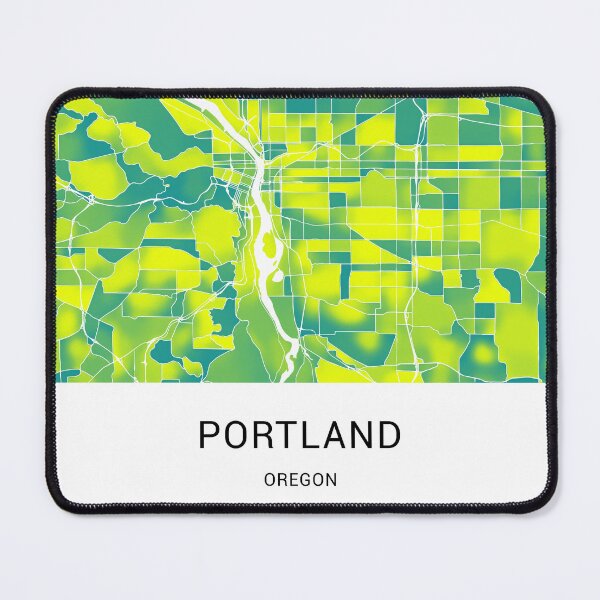 Item preview, Portland Oregon Named City Map - Green-Yellow Duotone designed and sold by StylishStacks.