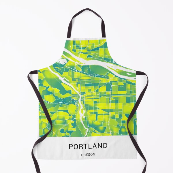 Item preview, Portland Oregon Named City Map - Green-Yellow Duotone designed and sold by StylishStacks.