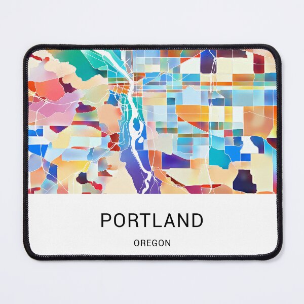 Item preview, Portland Oregon Named City Map - Tropical Rainbow Scheme designed and sold by StylishStacks.
