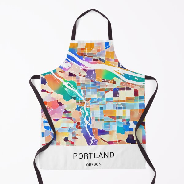 Item preview, Portland Oregon Named City Map - Tropical Rainbow Scheme designed and sold by StylishStacks.