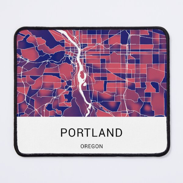 Item preview, Portland Oregon Named City Map - Red-Blue Duotone designed and sold by StylishStacks.