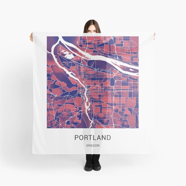 Item preview, Portland Oregon Named City Map - Red-Blue Duotone designed and sold by StylishStacks.