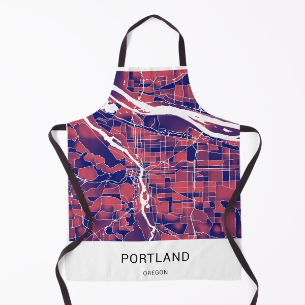 Item preview, Portland Oregon Named City Map - Red-Blue Duotone designed and sold by StylishStacks.