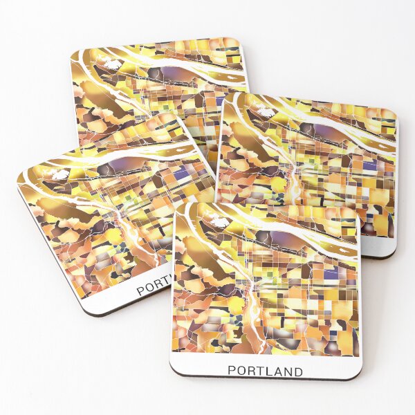 Item preview, Portland Oregon Named City Map - Golden Yellow designed and sold by StylishStacks.