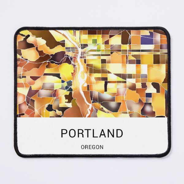 Item preview, Portland Oregon Named City Map - Golden Yellow designed and sold by StylishStacks.