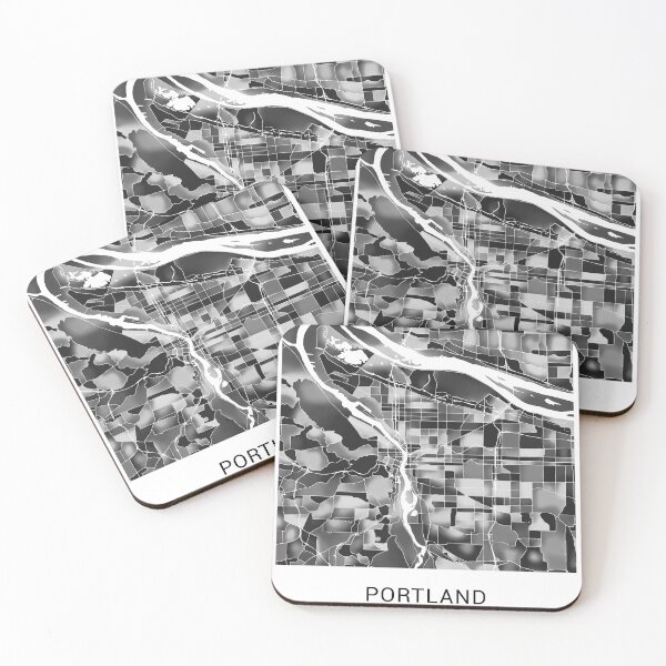 Item preview, Portland Oregon Named City Map - Black and White Monochrome designed and sold by StylishStacks.