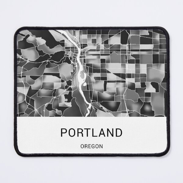 Item preview, Portland Oregon Named City Map - Black and White Monochrome designed and sold by StylishStacks.